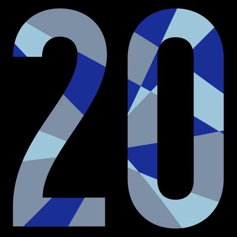 20. Geburtstag – Zahl im Polygon-Design