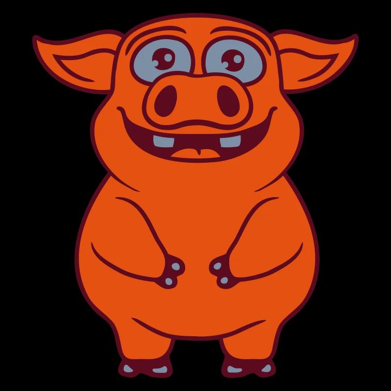 Drôle de petit cochon heureux