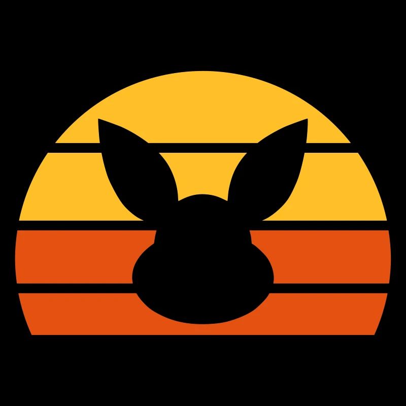 Tête de lapin devant le demi-soleil