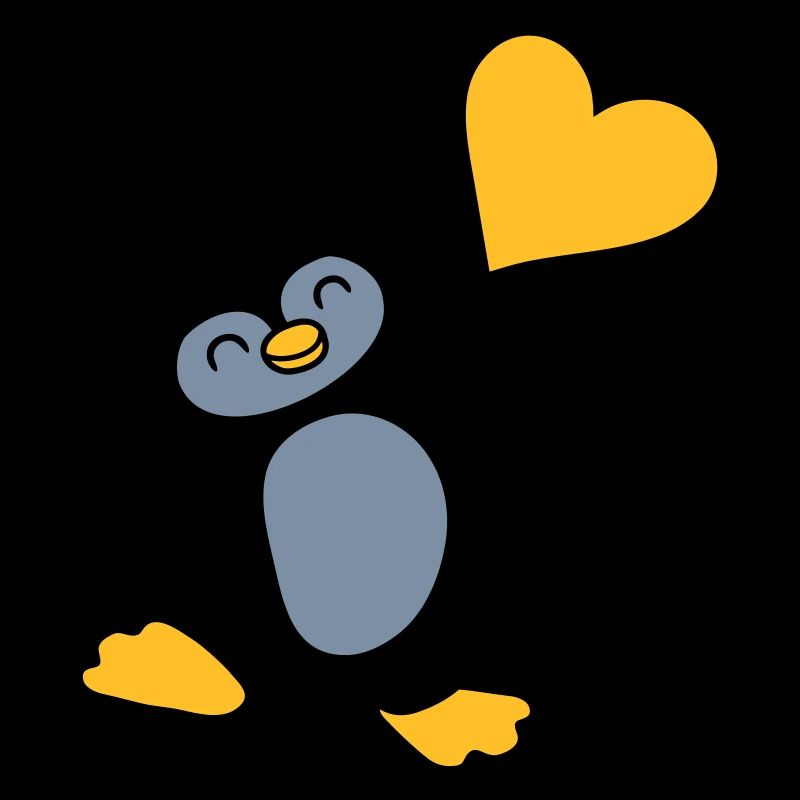 Friendly penguin shows heart