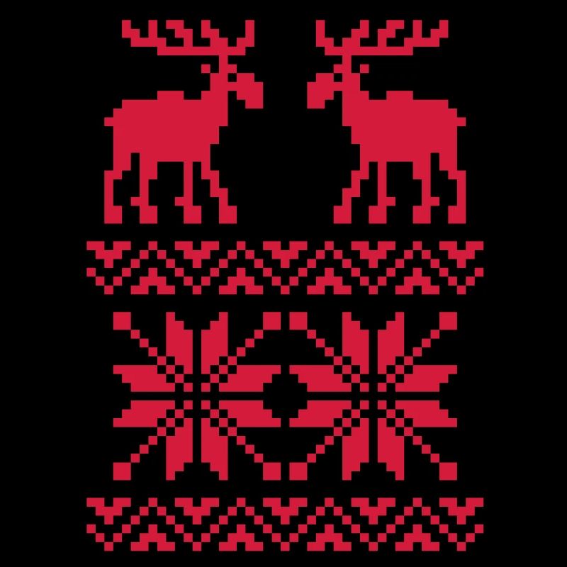 Moose Pattern Christmas Sweater