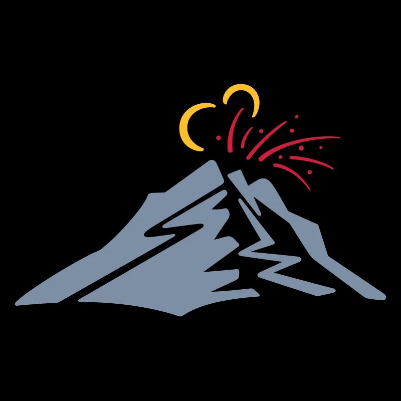 Volcano - vector line drawing, gift