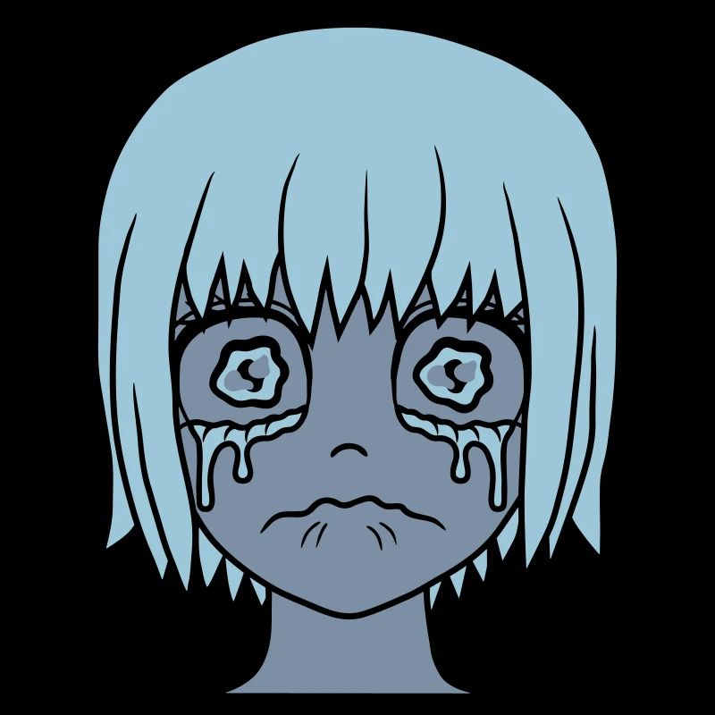 Visage de fille triste et malheureuse