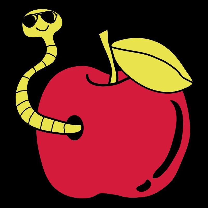 wurm apfel sonnenbrille
