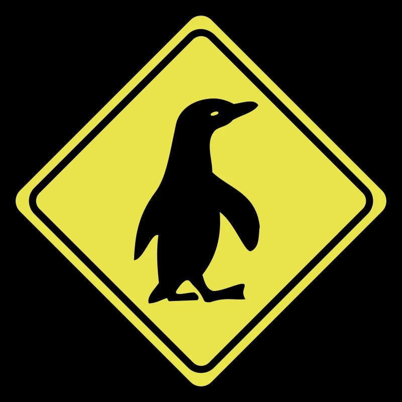 Warning - Penguin - 2 Color Vector