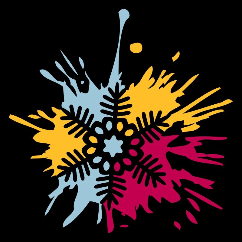 Colorful melted snow star