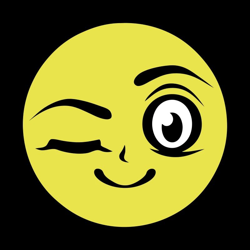 fille clin oeil sourire smiley