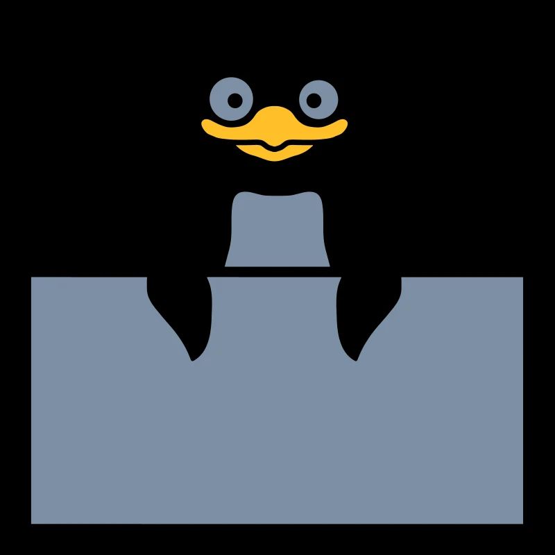 Alberner Pinguin hinter Schild