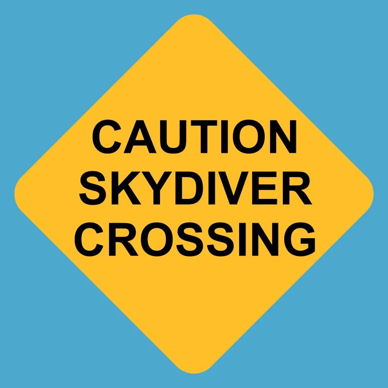 Schild Caution Skydiver Crossing
