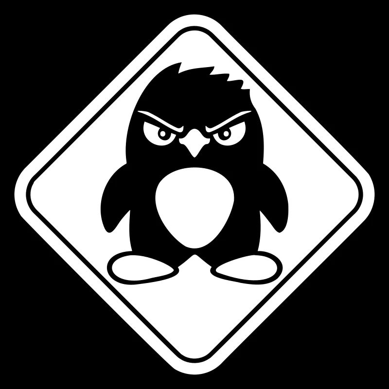 Penguin Evil Danger Sign Caution Cool