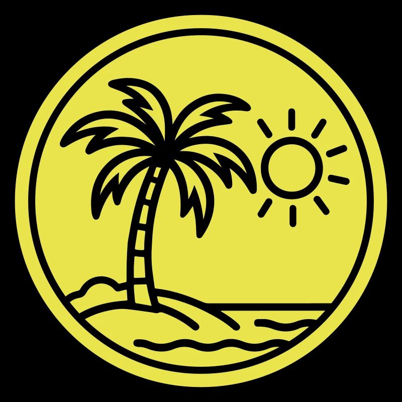 Plage de palmiers d’été