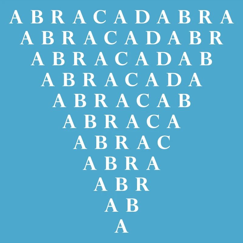 ABRACADABRA Typographic Pattern – Shrinkage Scheme