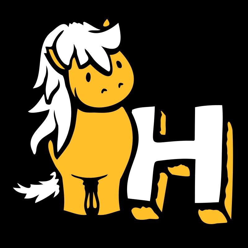 Pferd H Horse Buchstabe ABC Englisch Lernen Schule