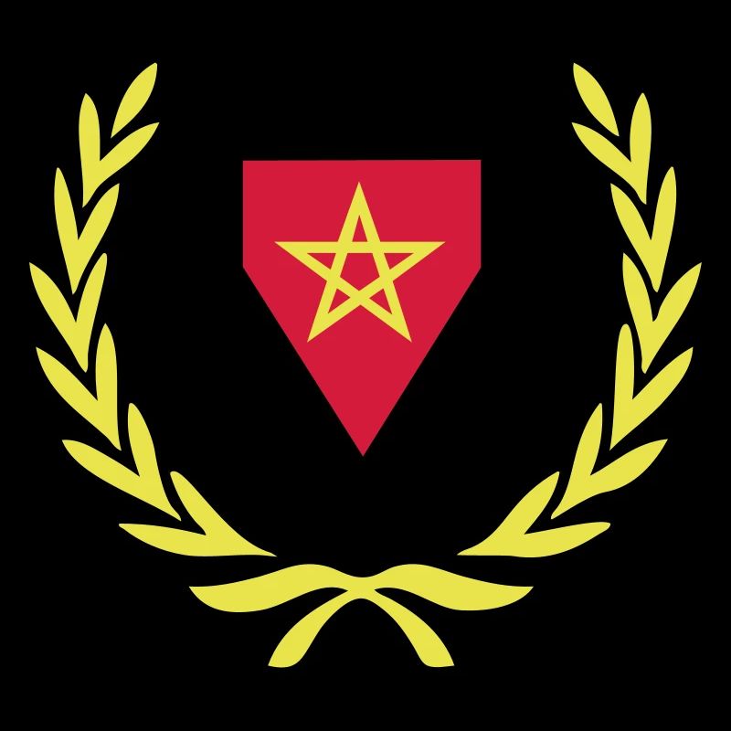 Marokko (Wappen & Lorbeerkranz)