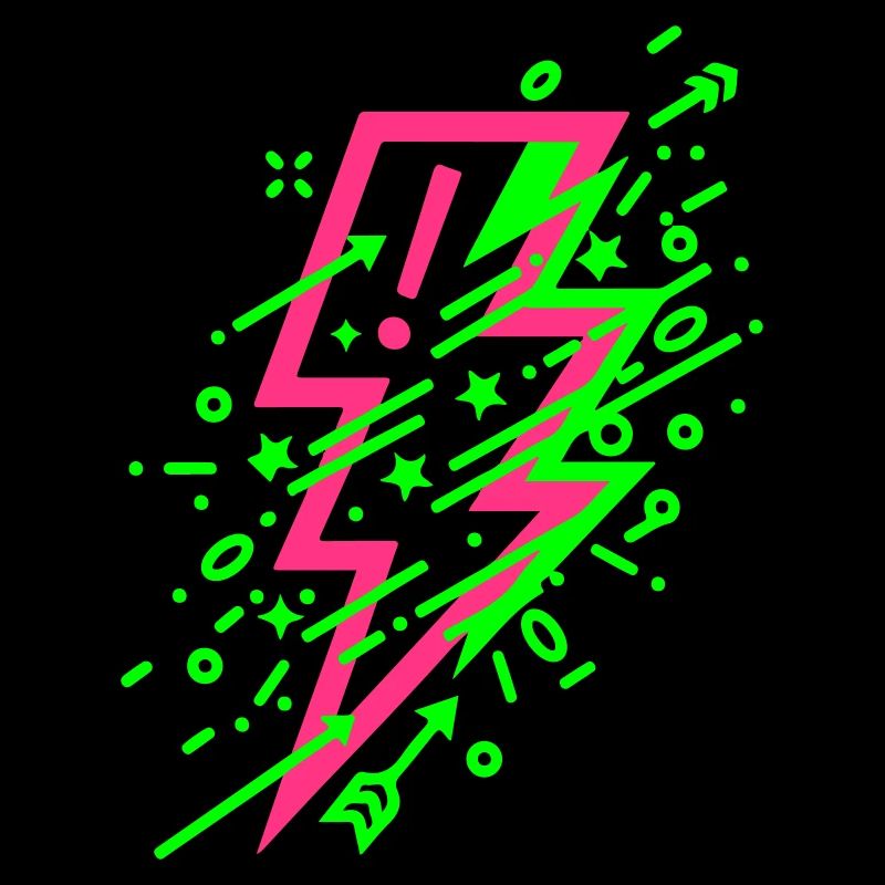 Lebendige kosmische Blitze in Neon
