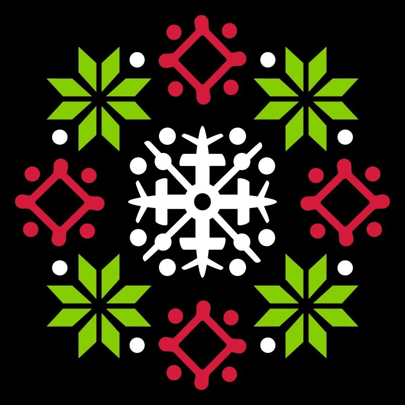 Schneeflocken Muster Weihnachtspullover Schnee