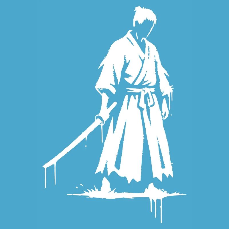 Sad ronin samurai warrior graffiti
