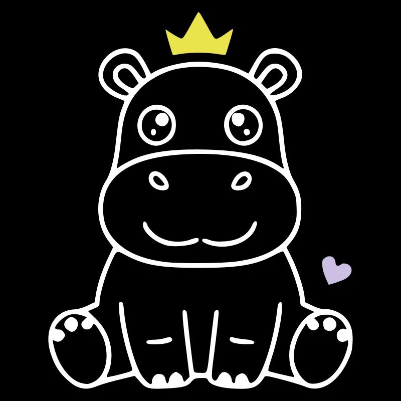 Nilpferd mit Krone Prinz Prinzessin