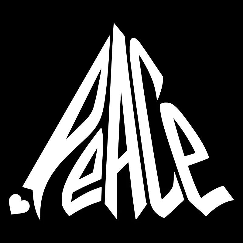 Peace Graffiti Herz Schriftzug