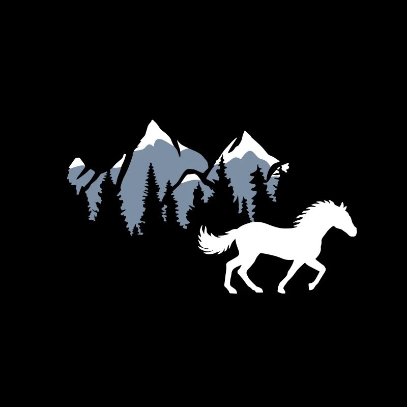 Berge Wald Natur Pferd