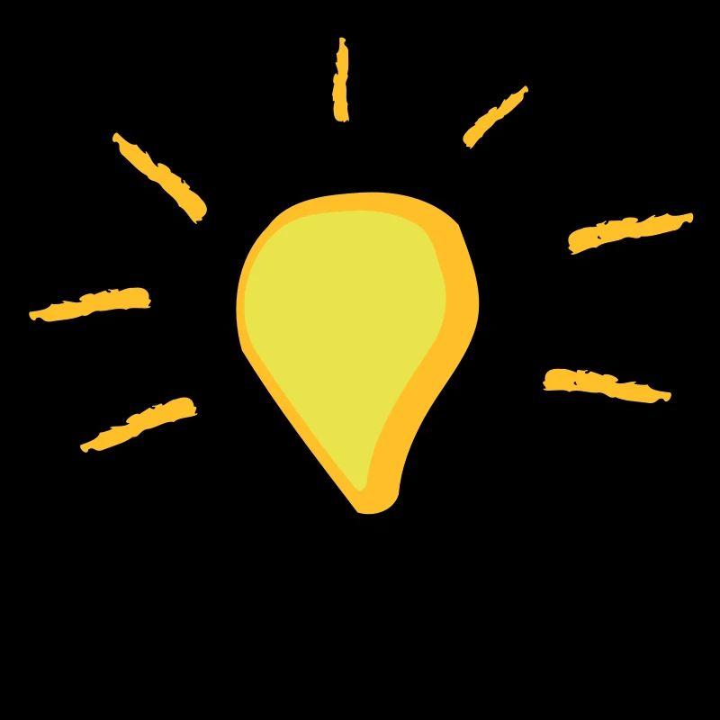 Yellow light bulb turned on