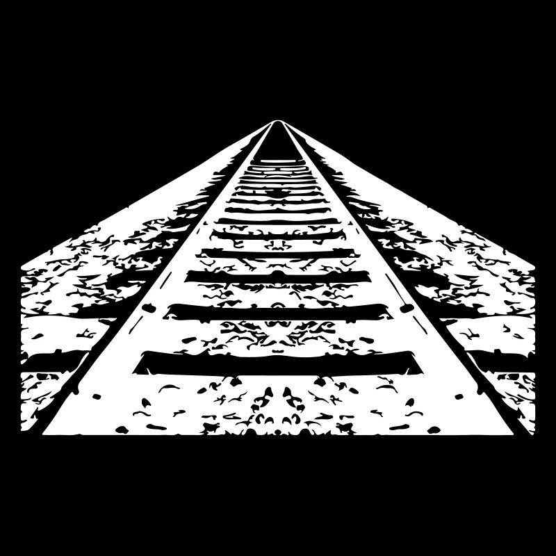 Train rails into the horizon