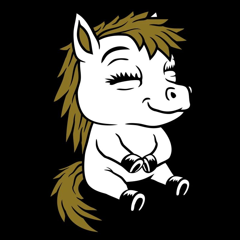 Small seated comic pony