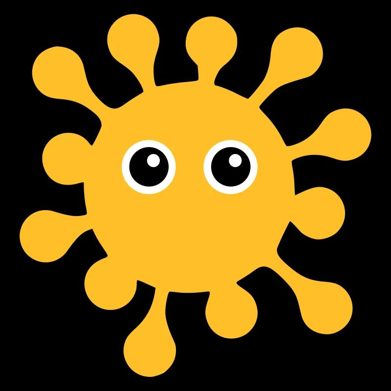 ★ Designfarben änderbar ★ Virus mit Kulleraugen