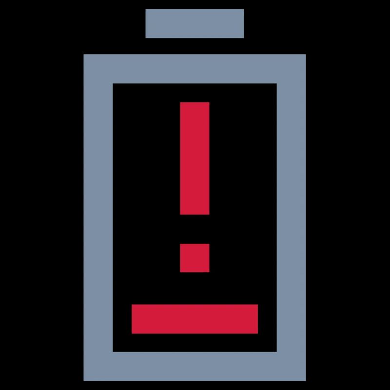 Exclamation point battery no power