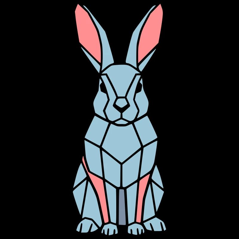 Geometrischer Hase Low Poly Modern