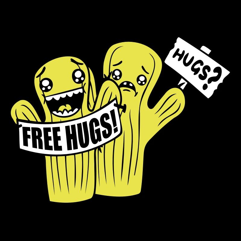 Free Hugs Cactus Hug Face Sad Shield