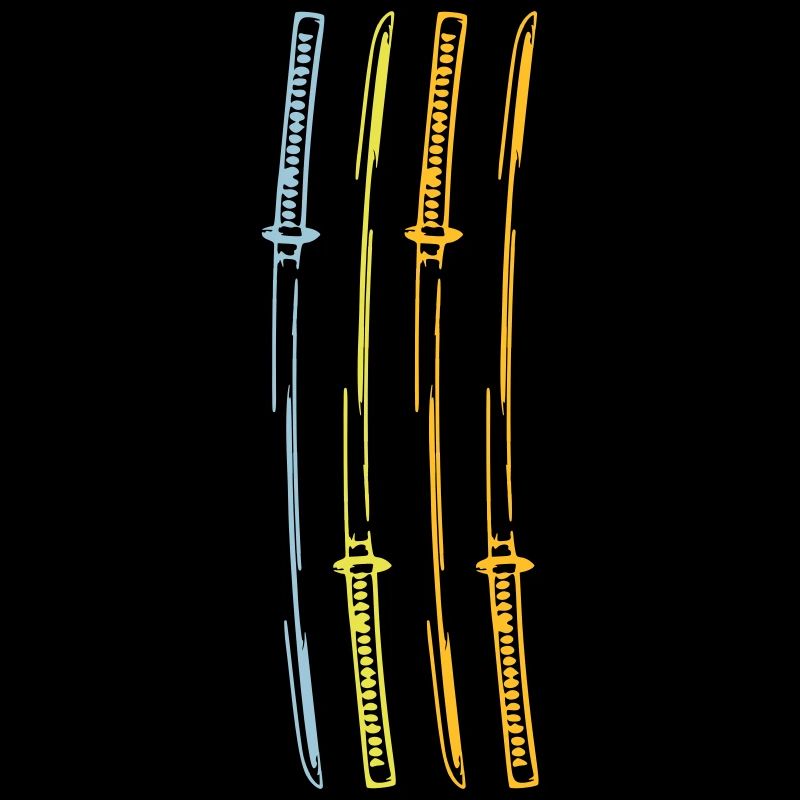 Samurai Japan Katana Ninja Schwert retro Vektor 3