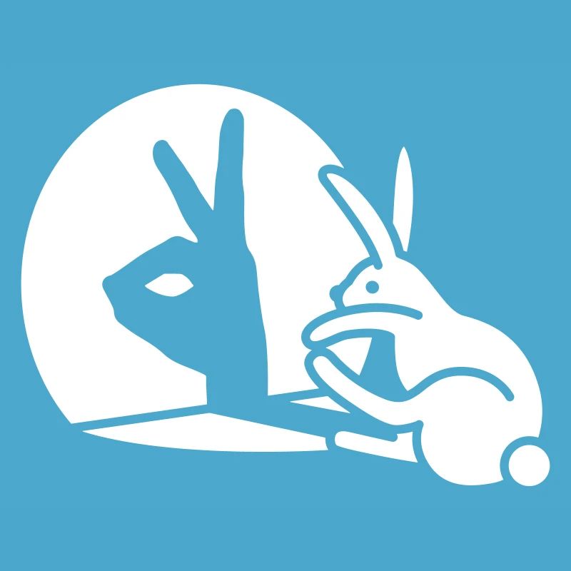 Funny Rabbit shadow hand puppet hare pop art