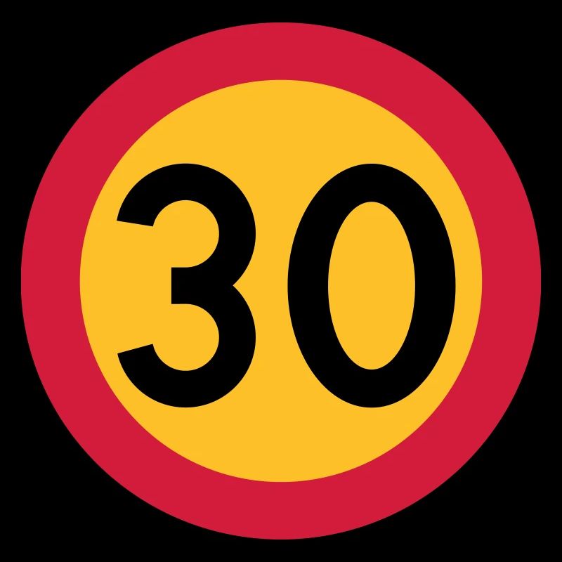 30 kph Road Sign Vector Design