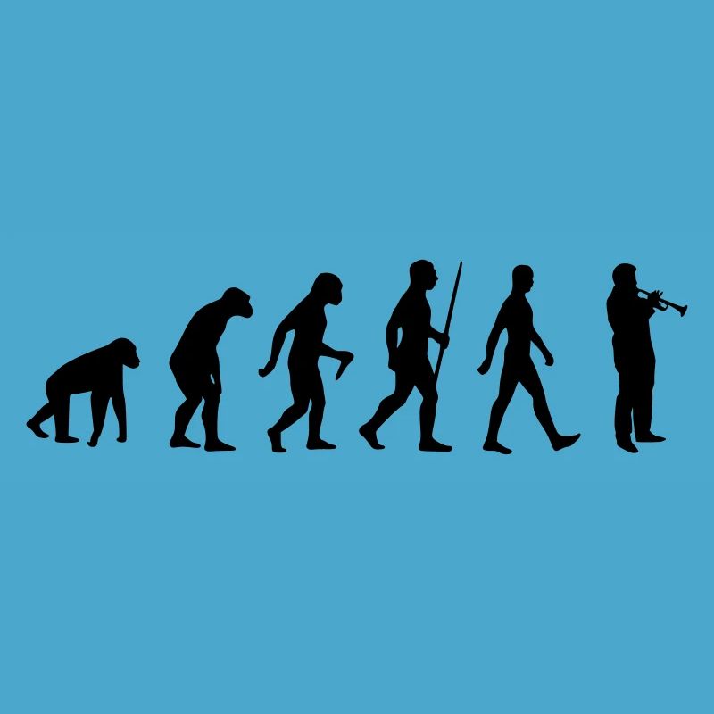 Trompete. Evolution, Mensch, Affe Musik Instrument