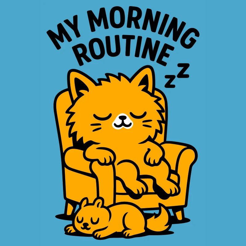 Routine matinale chat