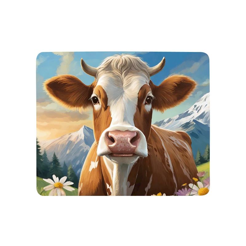 Vache joyeuse dans le panorama alpin