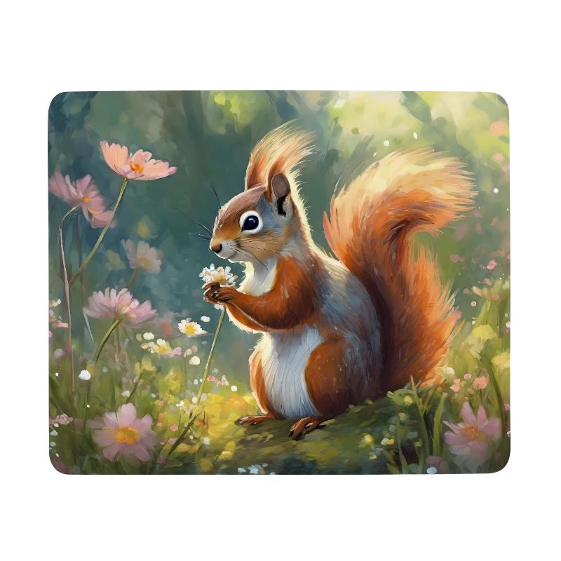 Eichhörnchen im Blumengarten