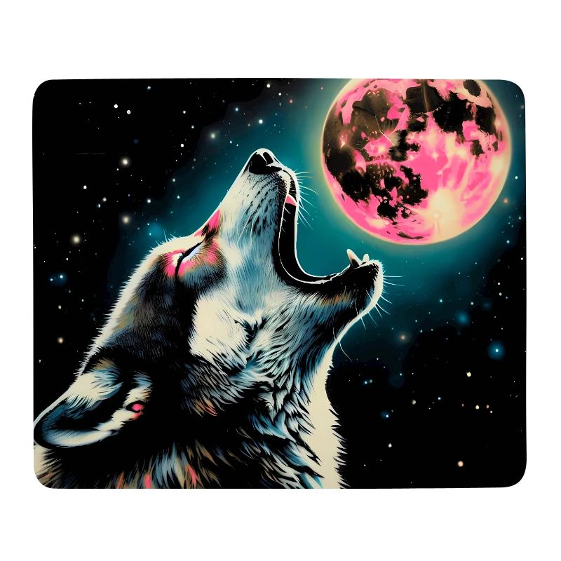 Wolf heult zum Vollmond