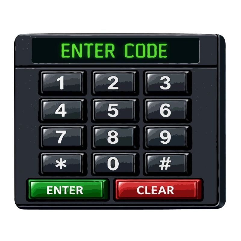 Entrée du code Clavier néon