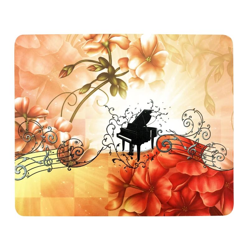 Merveilleuses fleurs avec piano et notes clés.