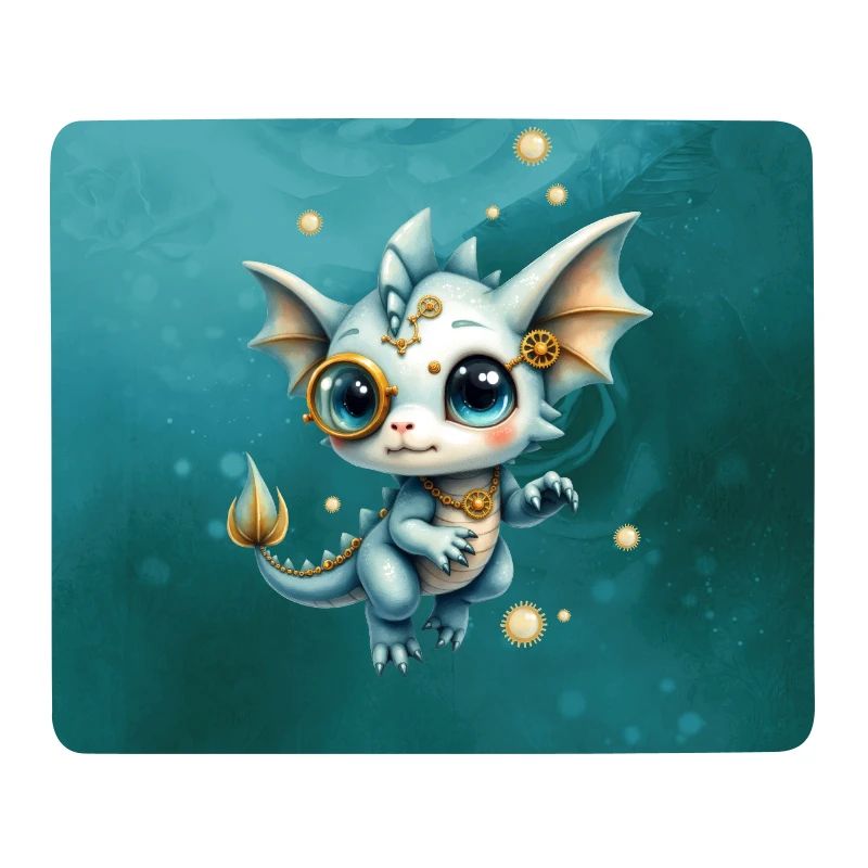 Steampunk Drache Blaues Monokel