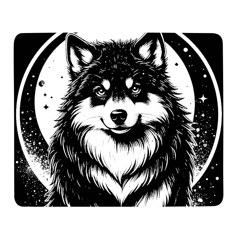 Schwarzweißer Husky (Kopf nah)