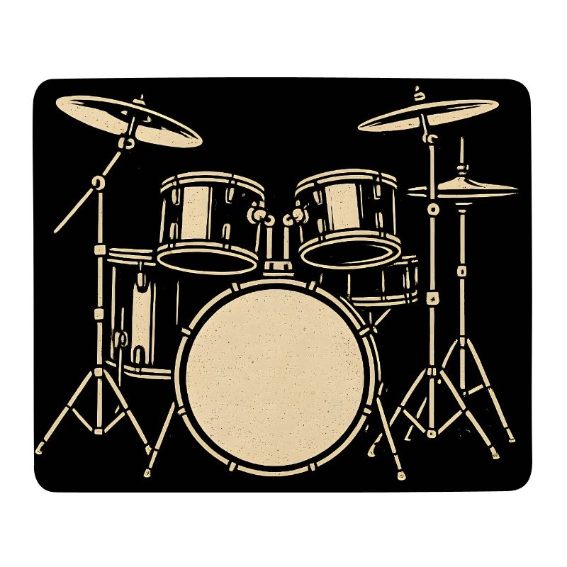 Black Silver Drumset Illustration