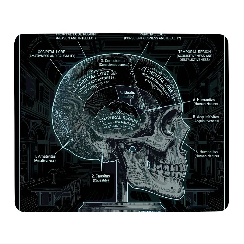 Kunst des Schädelphrenologie-Diagramms