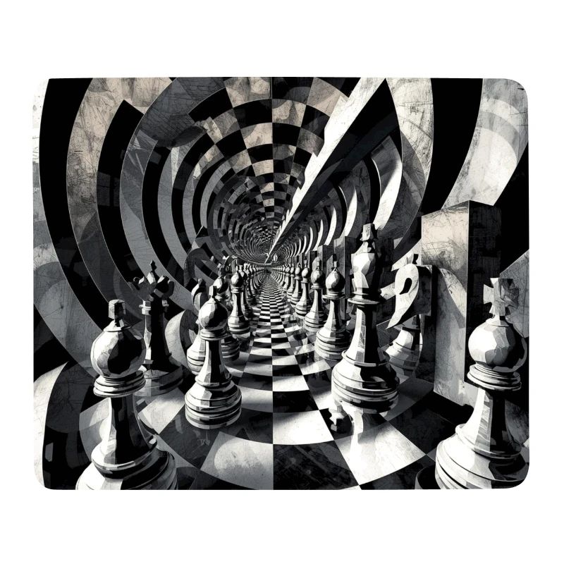 Schachspirale in Schwarz-Weiß