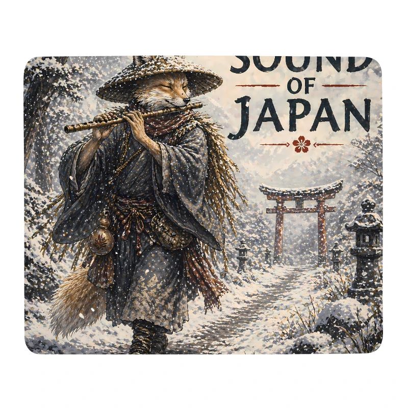 Japanisches Kitsune-Flötendesign