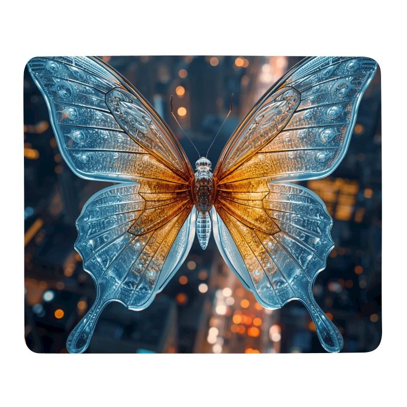 Neon-Schmetterling über der Stadt