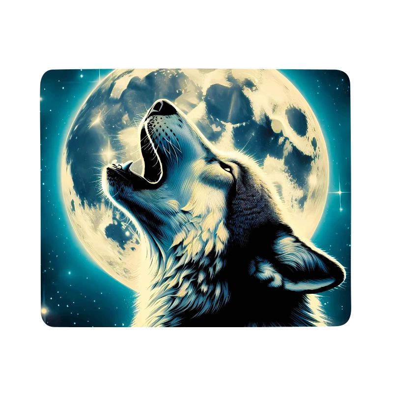Wolf heult zum Vollmond