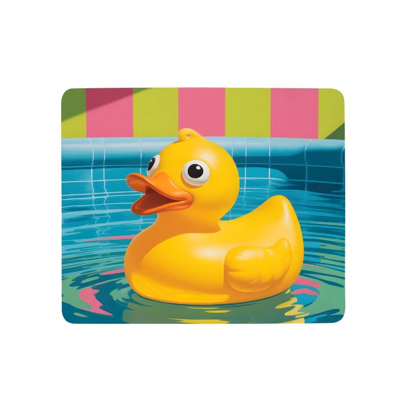 Kunterbunte Gummi-Ente im Pool